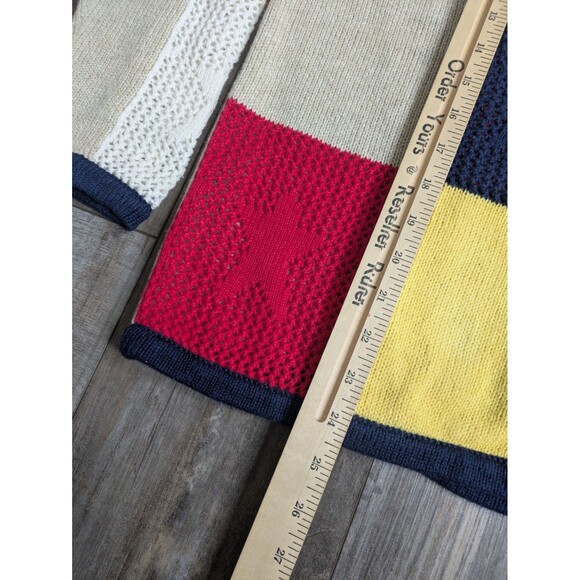 Breckenridge Cardigan Sweater Women's Medium Color Block Festive Stars July 4th - Picture 4 of 7